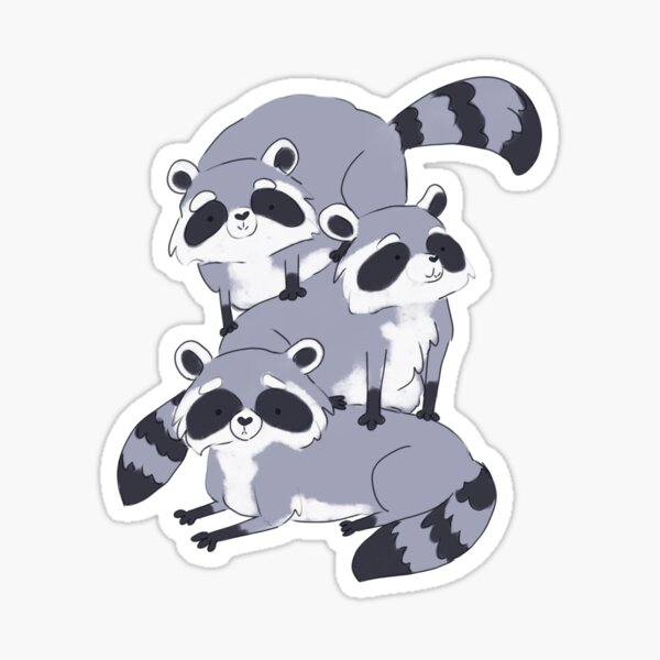 Cute raccoon illustration  Sticker for Sale by Yarafantasyart