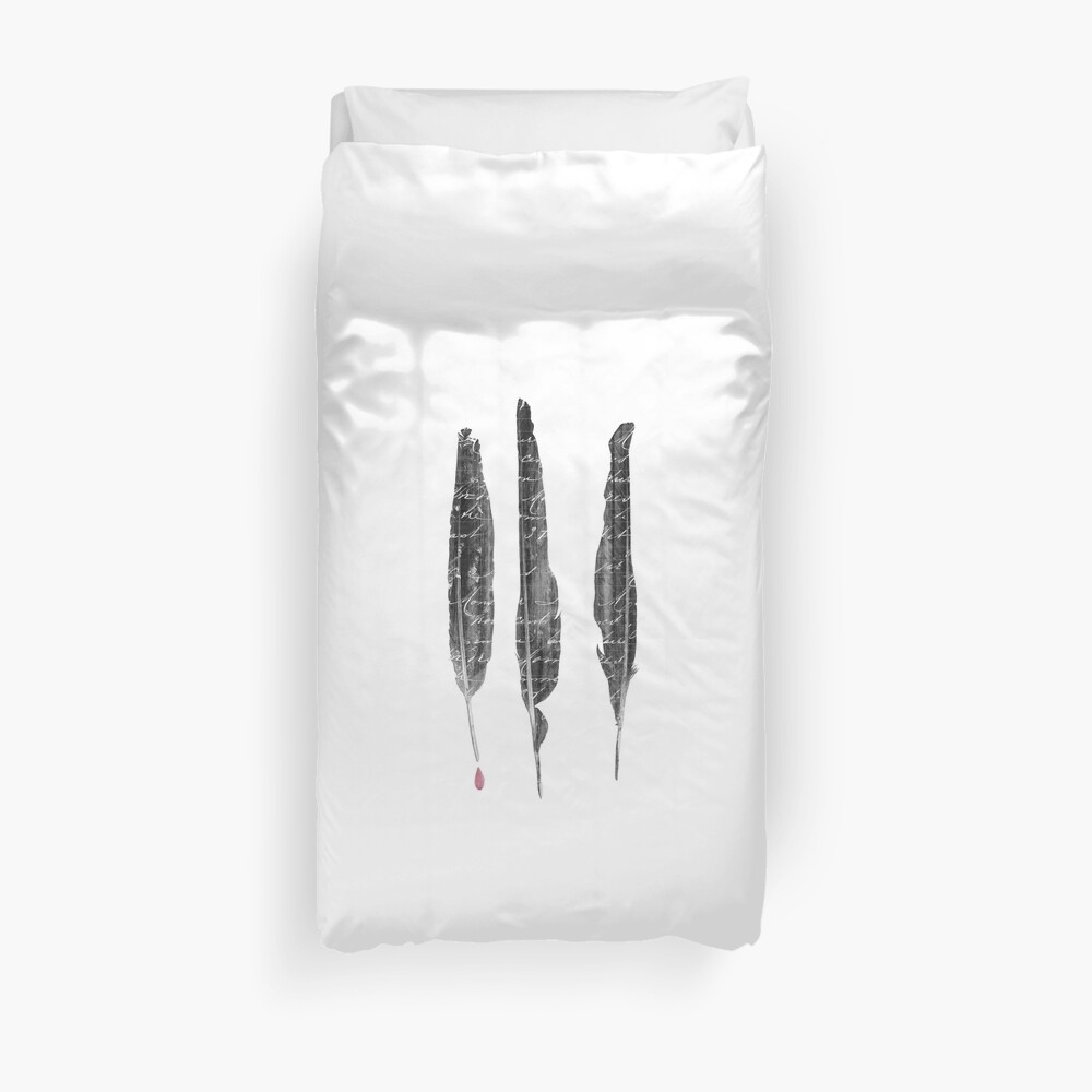 The Writer's Feathers Duvet Cover