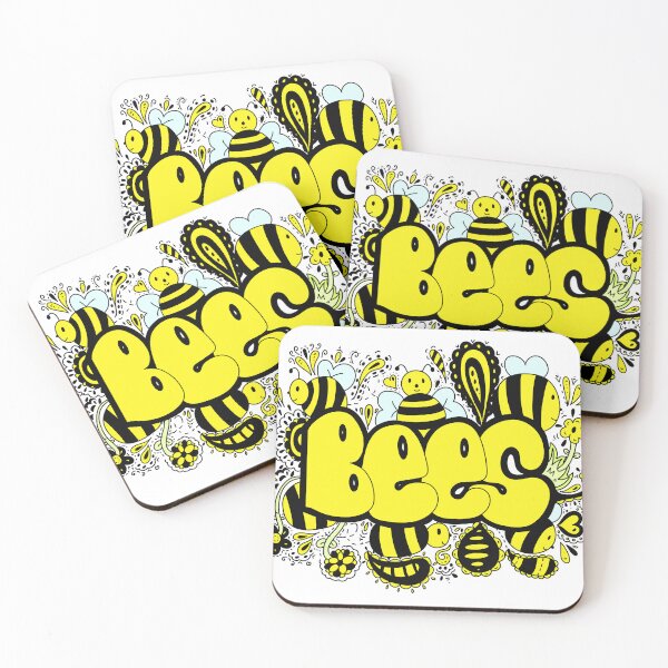 Item preview, Bees doodle (Colourful) designed and sold by YippeeYay Doodles.
