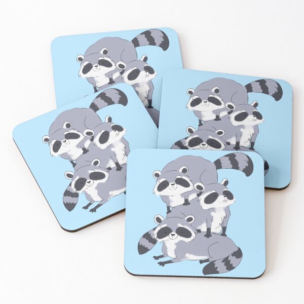 Item preview, Raccoon pile- cute cartoon stack of Raccoons family  designed and sold by Yarafantasyart.