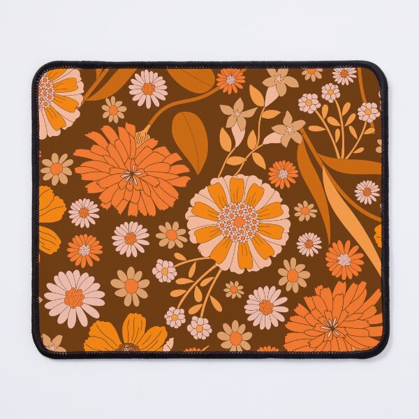 Item preview, Seventies Flower Garden-Brown Orange designed and sold by Happy  People Prints.