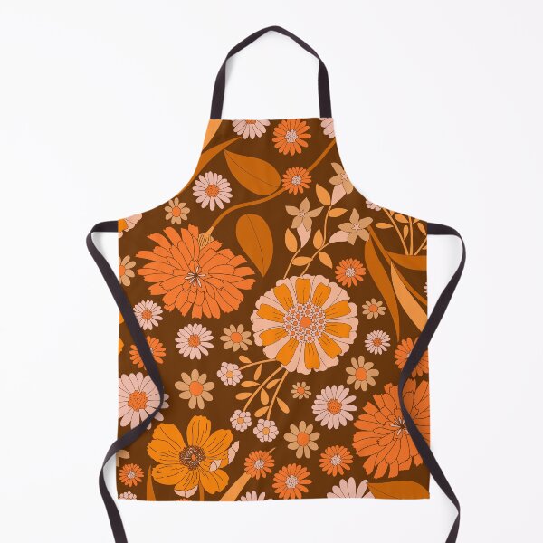 Item preview, Seventies Flower Garden-Brown Orange designed and sold by Happy People Prints.