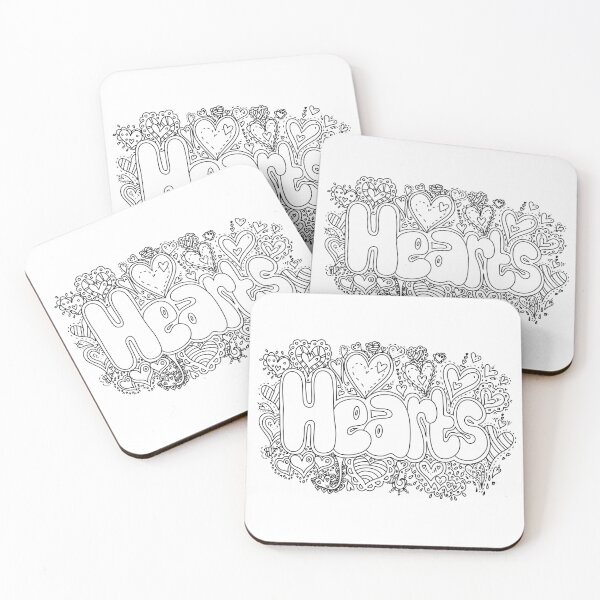 Item preview, Hearts doodle (Black and white) designed and sold by YippeeYay Doodles.