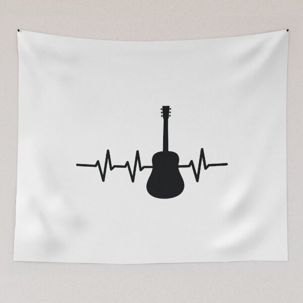 Item preview, Classical Guitar Heartbeat in Black designed and sold by RaybenMedia.
