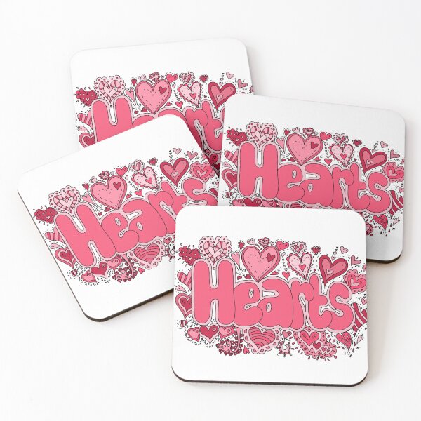 Item preview, Hearts doodle (Pink and red) designed and sold by YippeeYay Doodles.