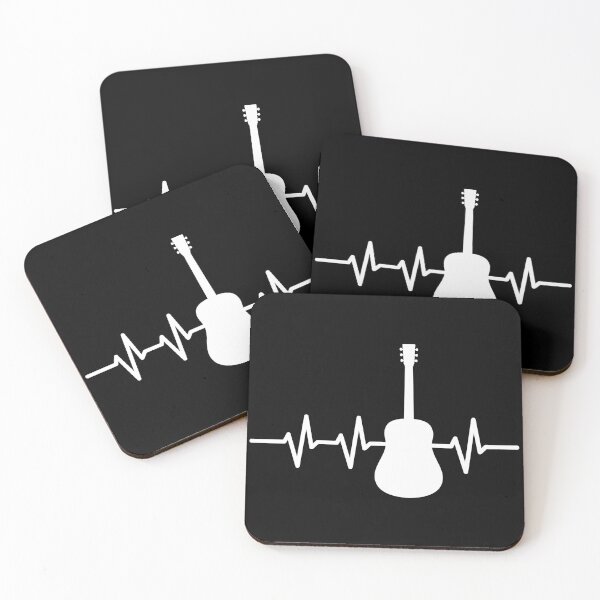 Item preview, Classical Guitar Heartbeat in White designed and sold by RaybenMedia.