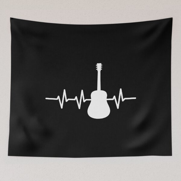 Item preview, Classical Guitar Heartbeat in White designed and sold by RaybenMedia.