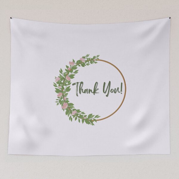 Item preview, Thank you! Floral Wreath in Pink and Green designed and sold by Hear4theEars.