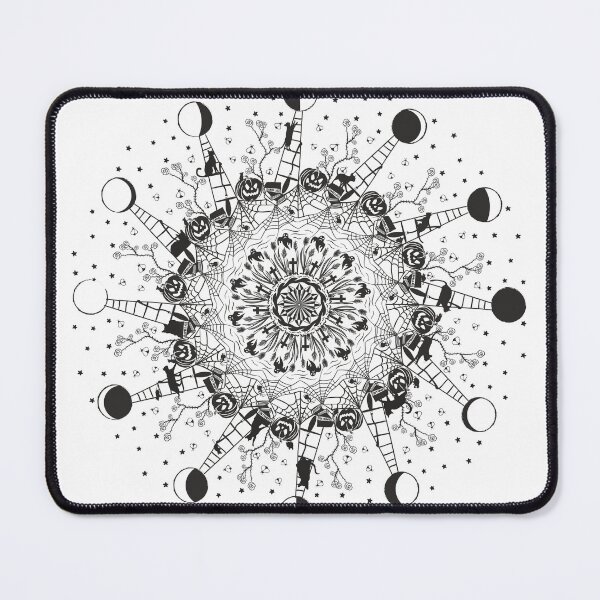 Item preview, Halloween mandala, cat, moon, pumpkin designed and sold by camelsvg.
