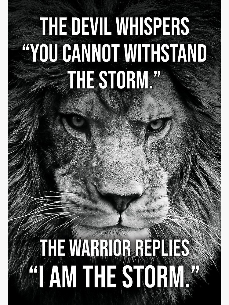Discover I AM The Storm, Lion, Warrior - Motivational Premium Matte Vertical Poster