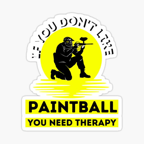 Vista previa del artículo con la obra «Si no te gusta el paintball, necesitas terapia, Paintball divertido», diseñado y vendido por BIHI14.