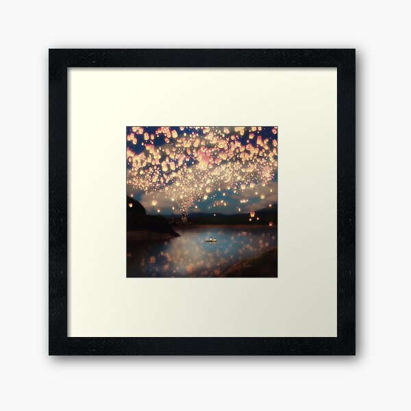 Wish Lanterns for Love Framed Art Print