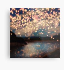 Wish Lanterns for Love Metal Print