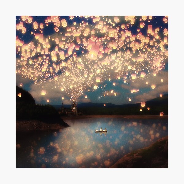 Wish Lanterns for Love Photographic Print
