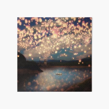 Wish Lanterns for Love Art Board Print
