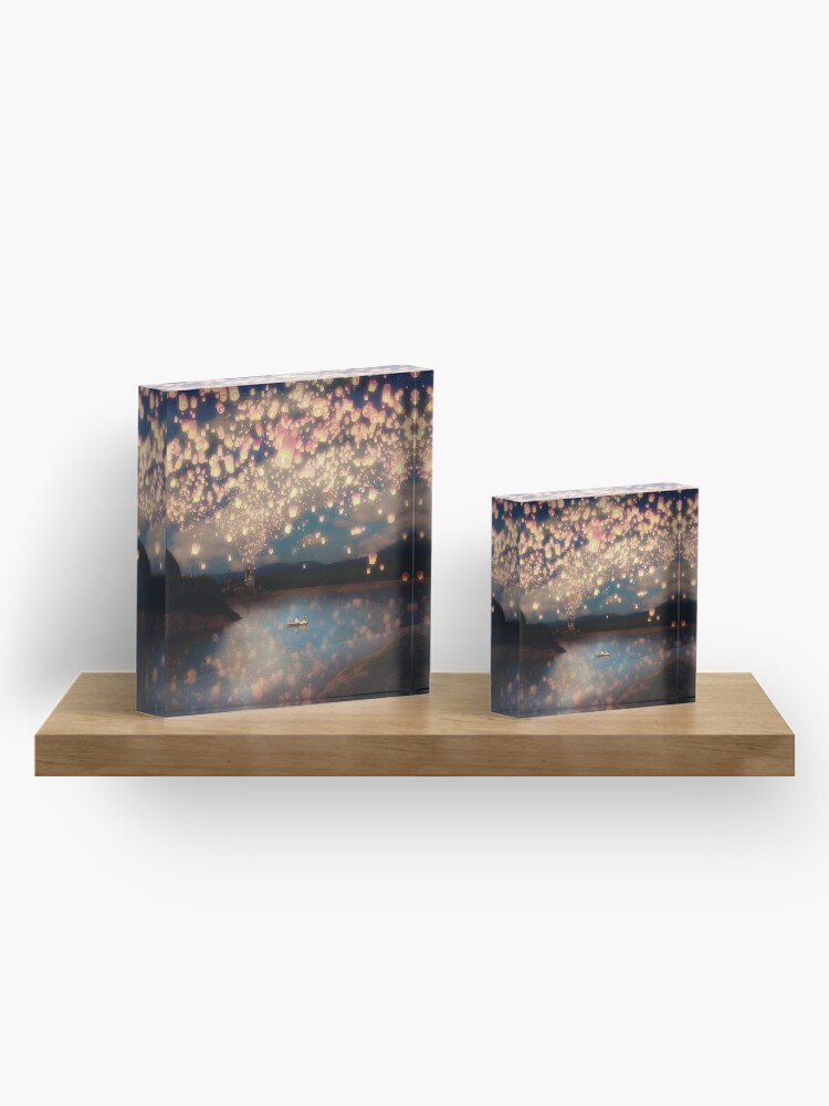 Alternate view of Wish Lanterns for Love Acrylic Block
