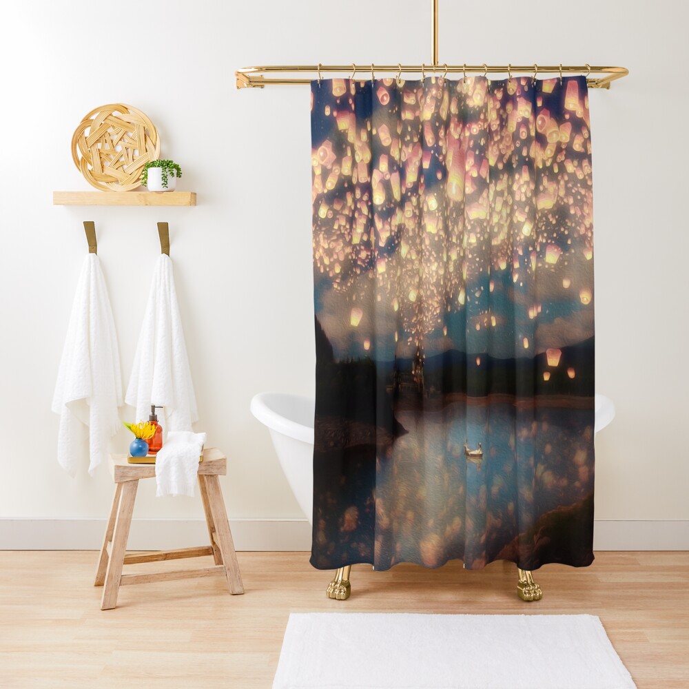 Wish Lanterns for Love Shower Curtain