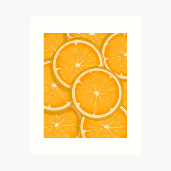 Sliced oranges art print Art Print