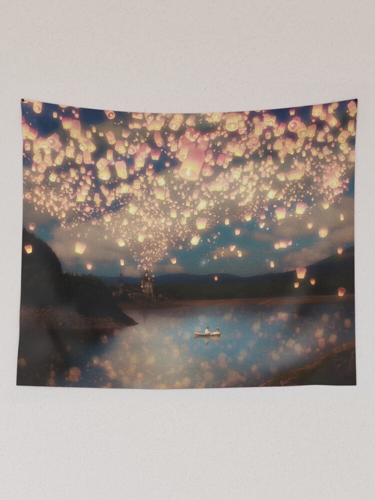 Thumbnail 2 of 3, Tapestry, Wish Lanterns for Love designed and sold by BelleFlores.