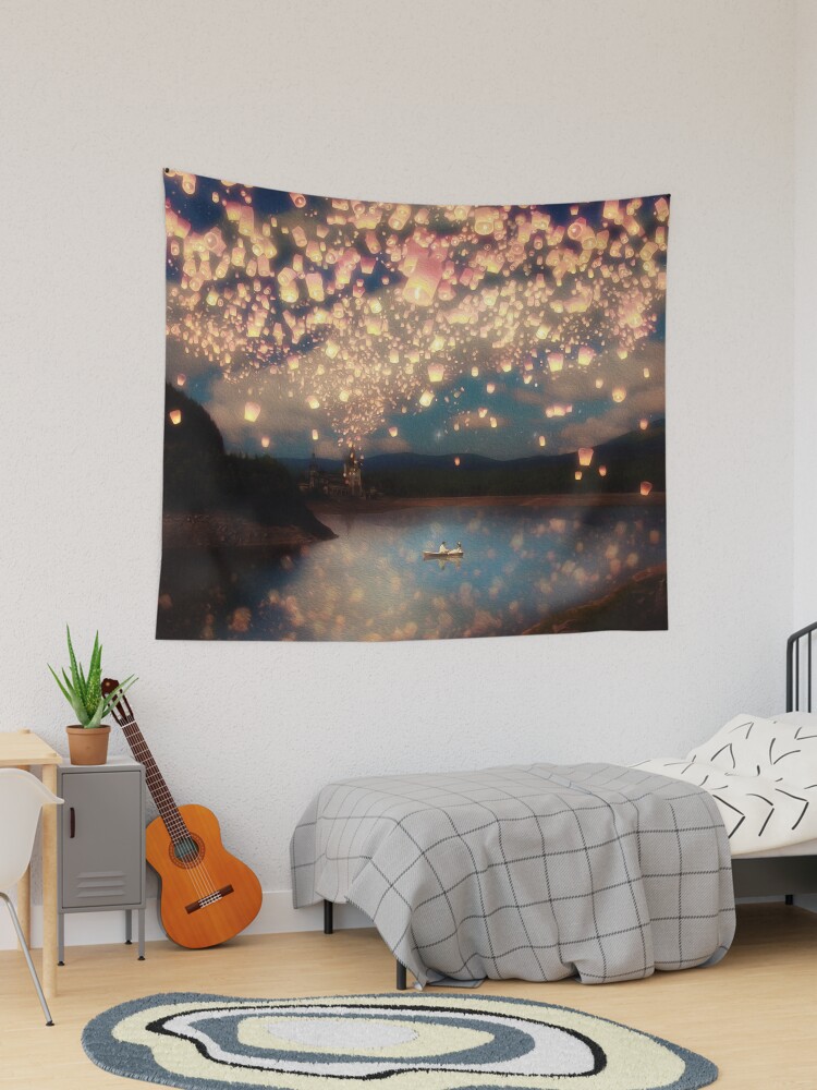 Thumbnail 1 of 3, Tapestry, Wish Lanterns for Love designed and sold by BelleFlores.
