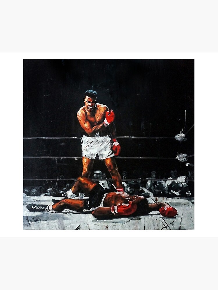 "Muhammad Ali Knocks Out Sonny Liston Throw Blanket" Sticker by