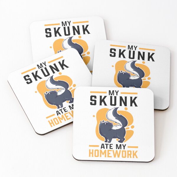 Item preview, Skunk doing homework eaten skunk badger designed and sold by madgrfx.