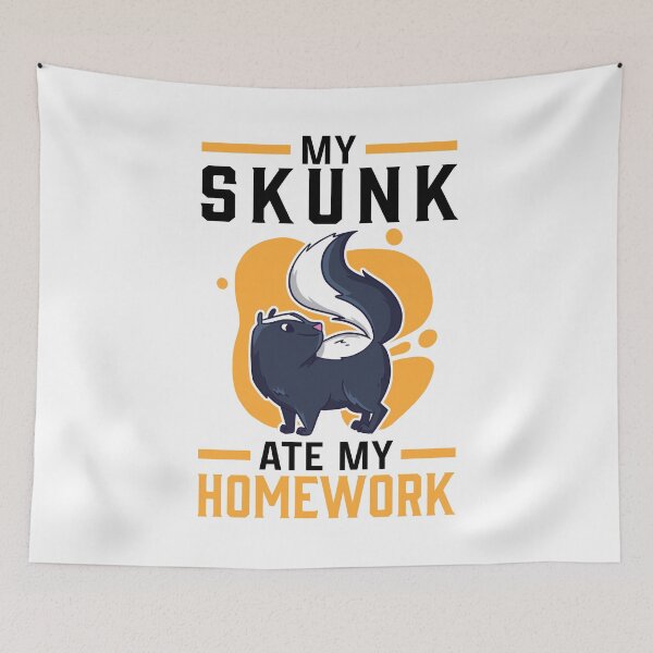 Item preview, Skunk doing homework eaten skunk badger designed and sold by madgrfx.