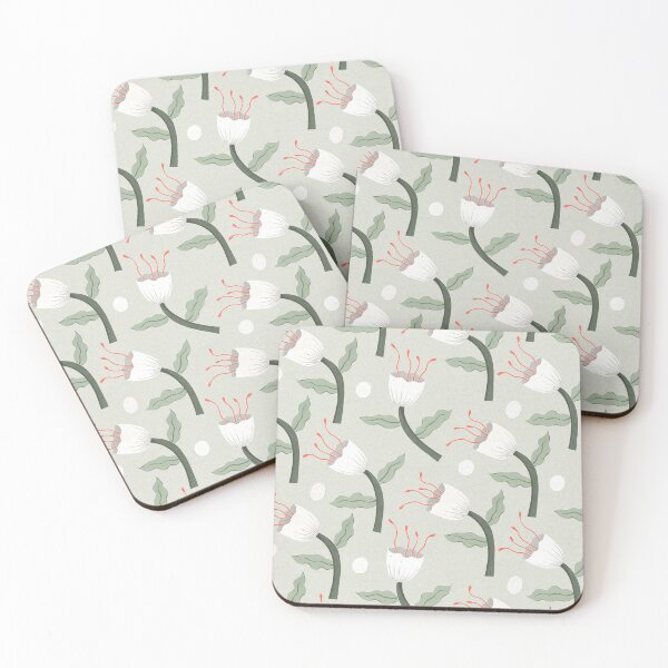 Item preview, Retro Pastel Green Flower Market Flora Repeat Pattern designed and sold by wecouldall-be.
