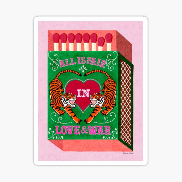 Item preview, All is Fair in Love & War Vintage Matchbox Green Palette with Tiger designed and sold by Noodle Nerd.