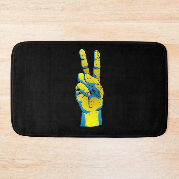 Item preview, Peace for Ukraine Ukrainian Pride Hand Peace Sign Distressed Design designed and sold by hobrath.