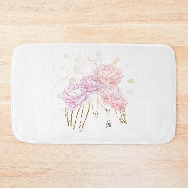 Item preview, peonies in hand pink illustration designed and sold by Nazrin Nasimi.