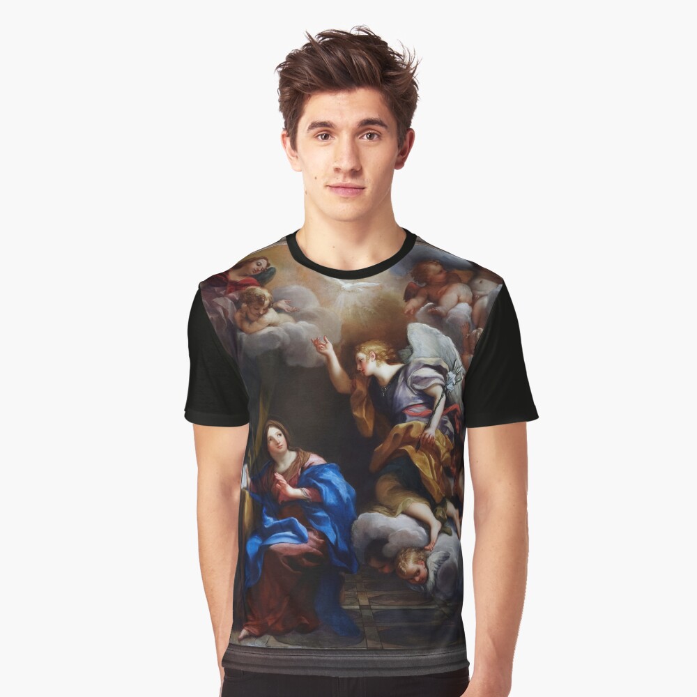 The Annunciation of Our Lady by Carlo Maratta - An Eternal Blessing Of Light 2 The Annunciation by Carlo Maratta Remastered Xzendor7 Fine Art Old Masters Reproductions Graphic T-Shirt