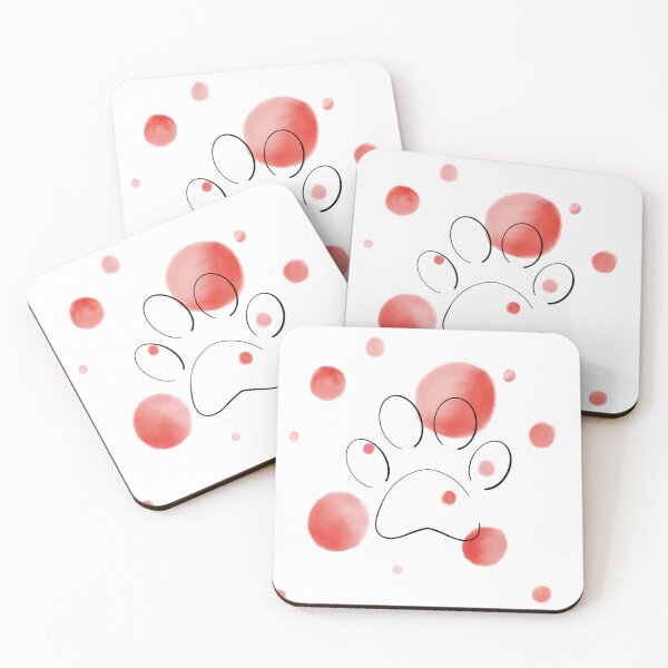 Item preview, Paw on red watercolor circles designed and sold by PiX by PE.