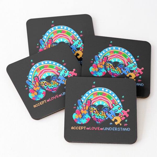 Item preview, Autism Accept Love Understand Puzzle Pieces Rainbow Funny designed and sold by MGHdesign.