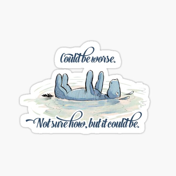 Classic Winnie the Pooh - Eeyore's First Swimming Lesson Sticker