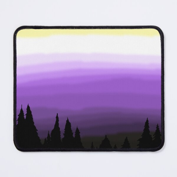 Item preview, Non-binary flag forest silhouette  designed and sold by faolansforge.
