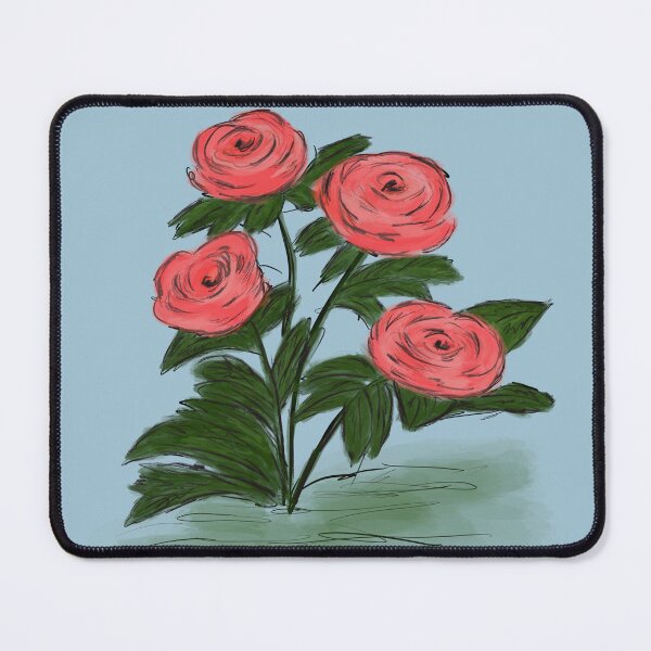 Item preview, PINK ROSES ON BLUE designed and sold by Shelly Moore.