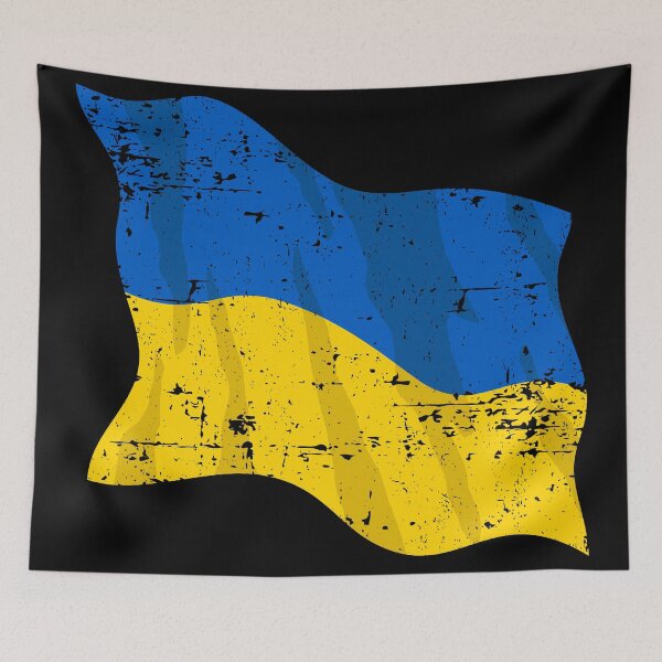 Item preview, Waving Ukraine Flag Beautiful Blue and Yellow Distressed Illustration designed and sold by hobrath.