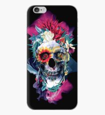 Floral Skull Blue iPhone Case