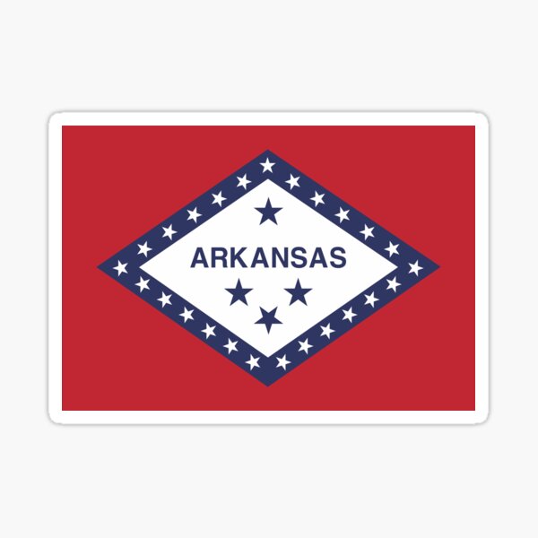 Arkansas America USA Travel Stamp Flag Sticker