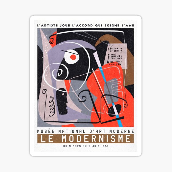 Le Modernisme - Modern Art exhibition poster 1951 Sticker