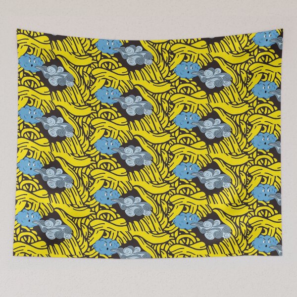 Item preview, Cloud blowing on a yellow background designed and sold by Martapp.