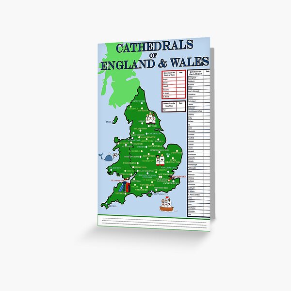 Item preview, Cathedrals of England and Wales Map designed and sold by EmilyHowling.