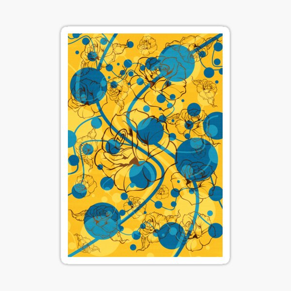 My blue and yellow autumn garden Sticker