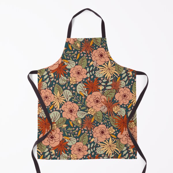 Item preview, Boho flowers on peacock blue designed and sold by Amilia Korre.