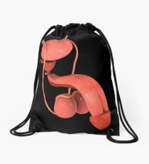 Conceptual image of human male reproductive organs. Drawstring Bag