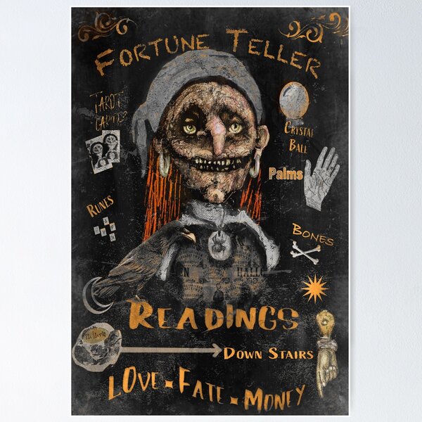 Item preview, Gypsy Witch Fortune Teller Readings Tarot Cards Palmistry and Runes  designed and sold by Kloppkids.