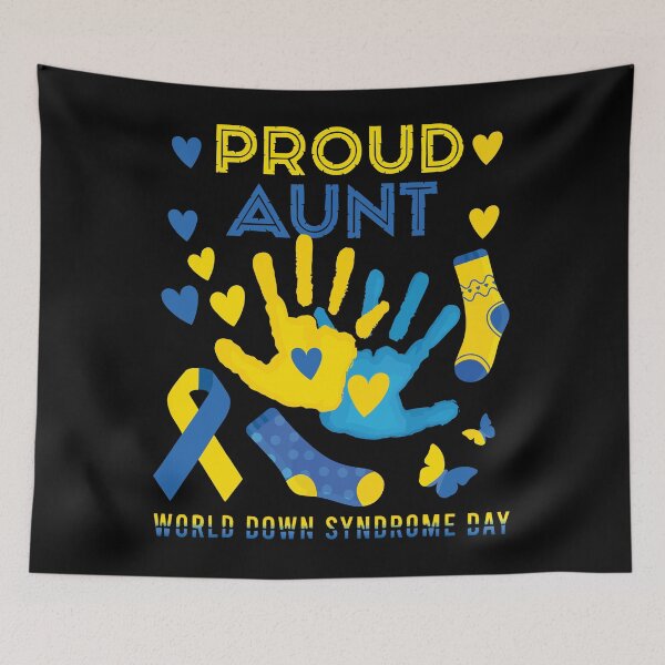 Item preview, Proud Down Syndrome Auntie T21 World Down Syndrome Awareness Day Ribbon designed and sold by ecomdesign.