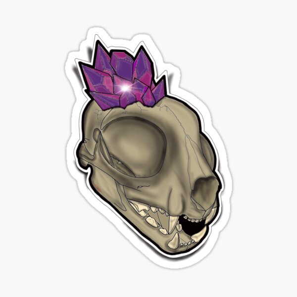 Gemed cat skull Sticker