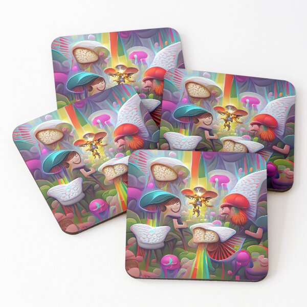 Item preview, Mushrooms and Fairies  -- Adventure Cartooney Bright Colorful  designed and sold by glitchman2.